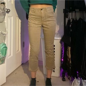 cropped khaki jeans